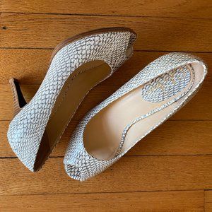 Cole Haan Cobra Embossed Peep Toe Shoes